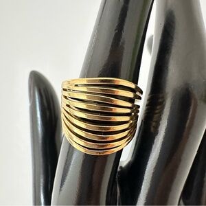 18K Gold Plated Geometric Open Rings